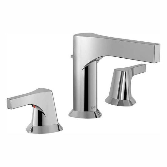 Zura 8 in. Widespread 2-Handle Bathroom Faucet with Metal Drain Assembly in Chrome